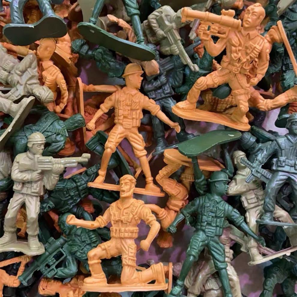 玩具兵人 玩具兵人模型套装怀旧军事沙盘装备坦克玩具男孩二战士兵 5
