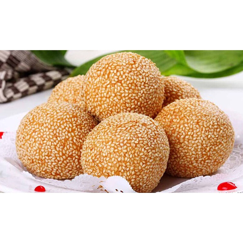 大芝麻球40个红豆沙馅麻圆糯米麻团早餐冷冻半成品油炸小吃面糕点2250