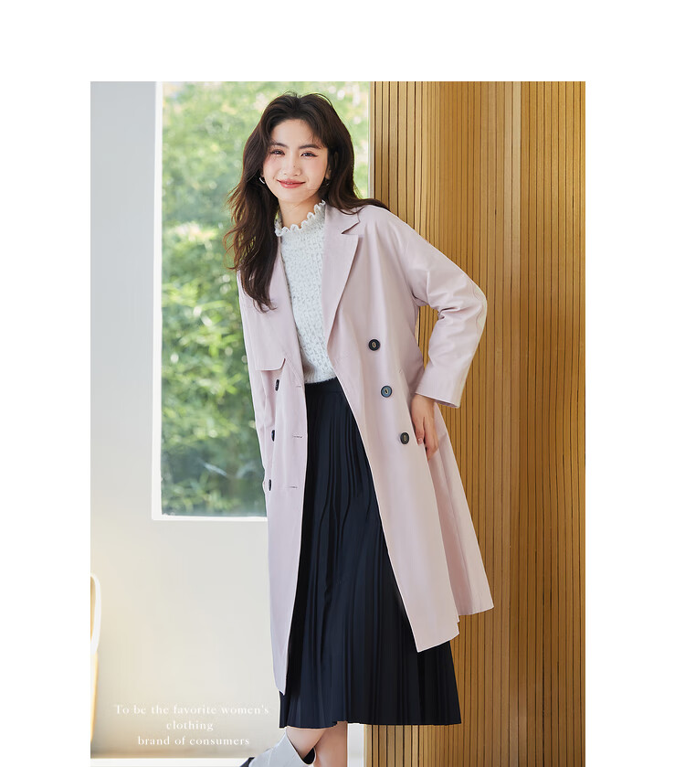 衣香丽影秋季韩版时尚潮流设计感风衣外套女 蛛丝粉 s【图片 价格