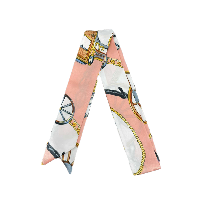 gucci古驰粉色丝巾缠包柄发带颈巾at粉红色