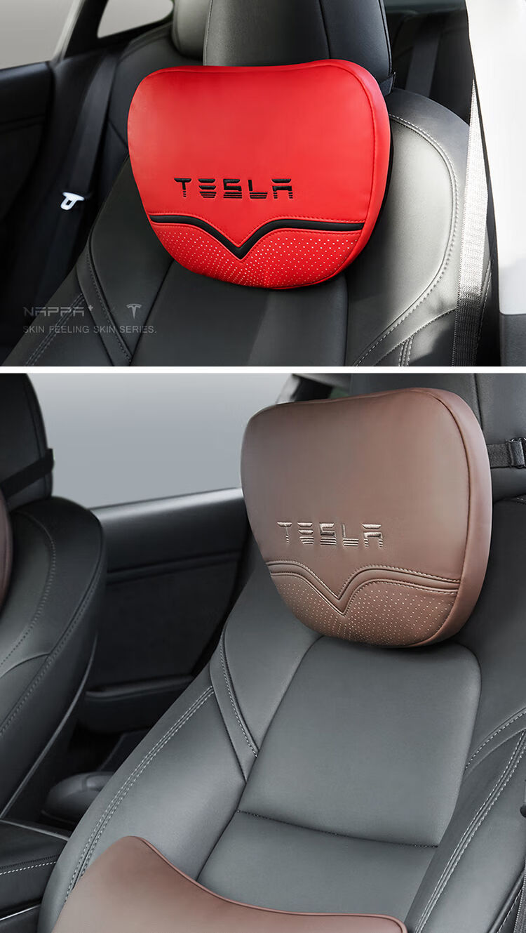 特斯拉model3sxy汽车头枕靠枕车用座椅颈椎枕头专用车载护颈枕黑拼