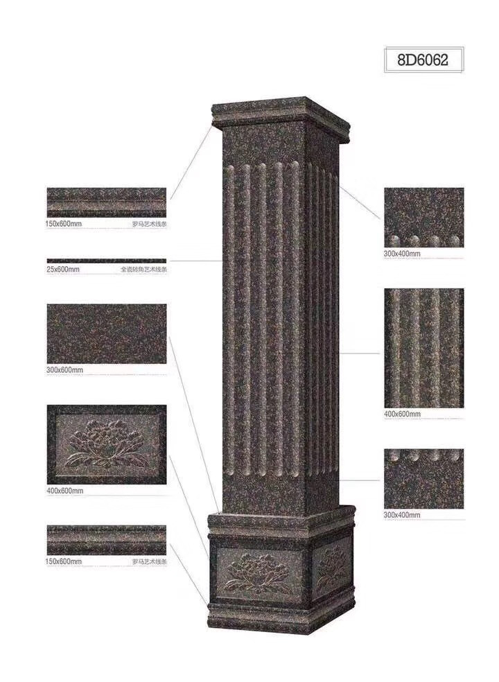 柱瓷砖大门柱子围墙外墙瓷砖无线拼花仿大理石窗套线400宽柱头2其它