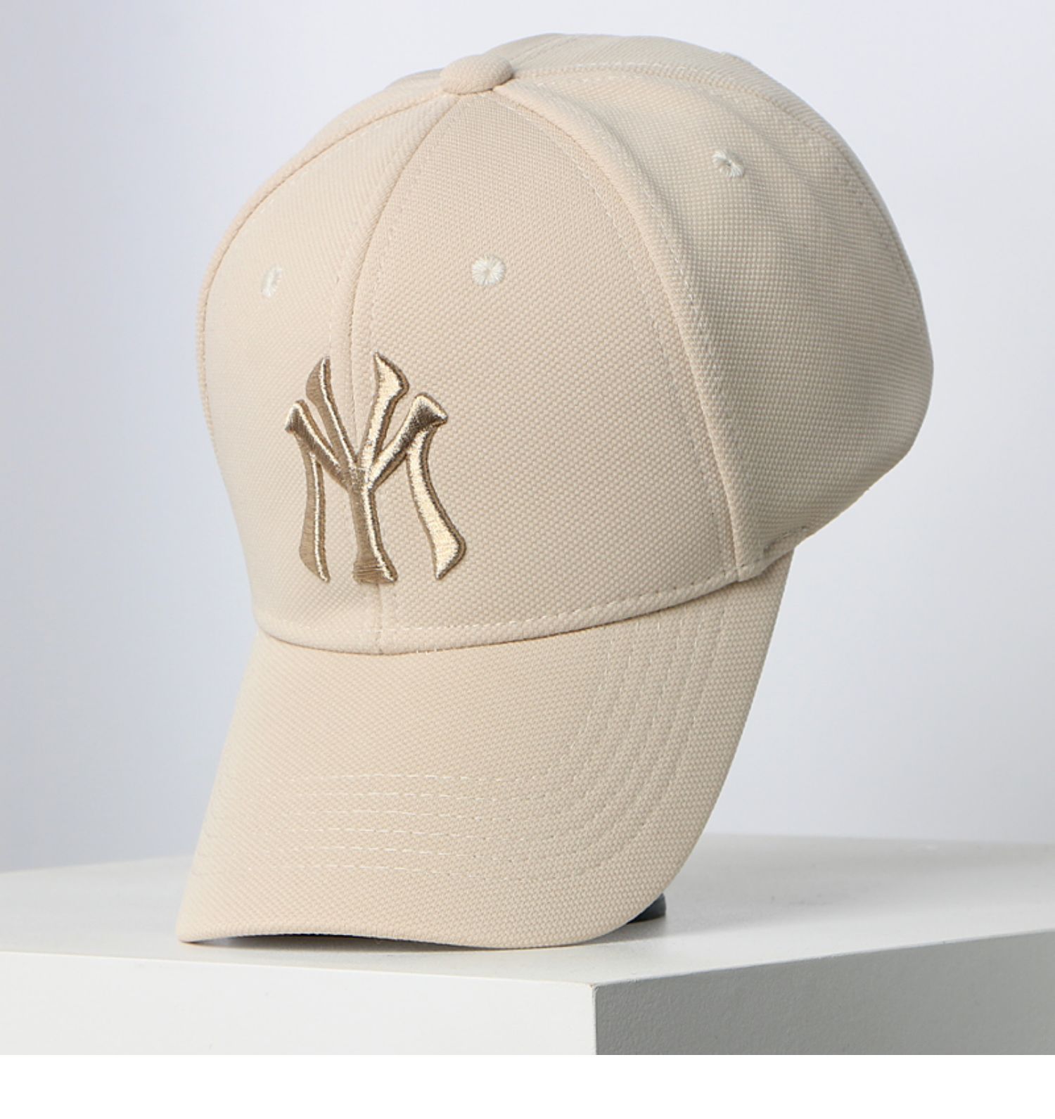 帽子男女韩版潮时尚鸭舌帽潮牌棒球帽字母显脸小 白帽黑标 my菠萝纹