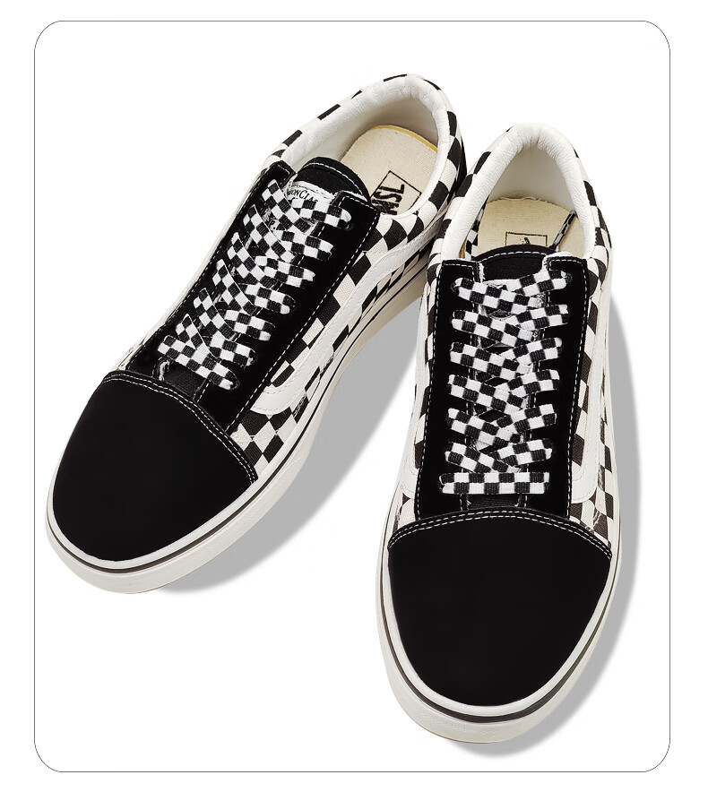 适配万斯字母鞋带解构印棋盘格子范斯vans黑色白色鞋绳潮高帮男女鞋带