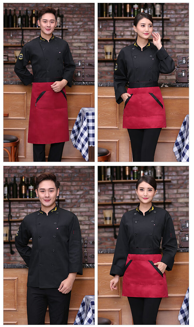 厨师围裙 酒店后厨半身围裙烘焙烧烤围腰 半截围裙服务员餐厅围裙 好
