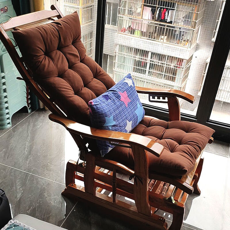 摇摇椅实木父母躺椅睡椅家用逍遥椅老人靠背椅阳台午休午睡经典加固款
