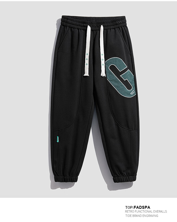 nerdy裤子黑色裤子男潮流百搭宽松大码束脚裤男士春秋休闲运动裤 灰色