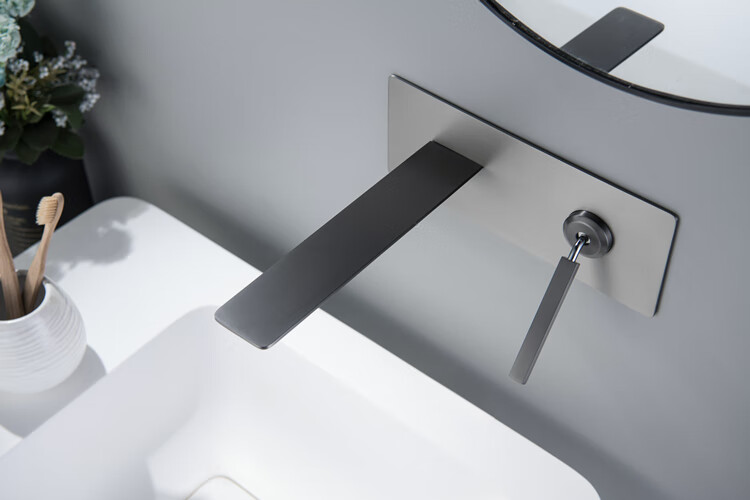 汉斯格雅(hansgrohe) 德国汉斯全铜入墙式冷热水龙头枪灰色洗手盆预埋
