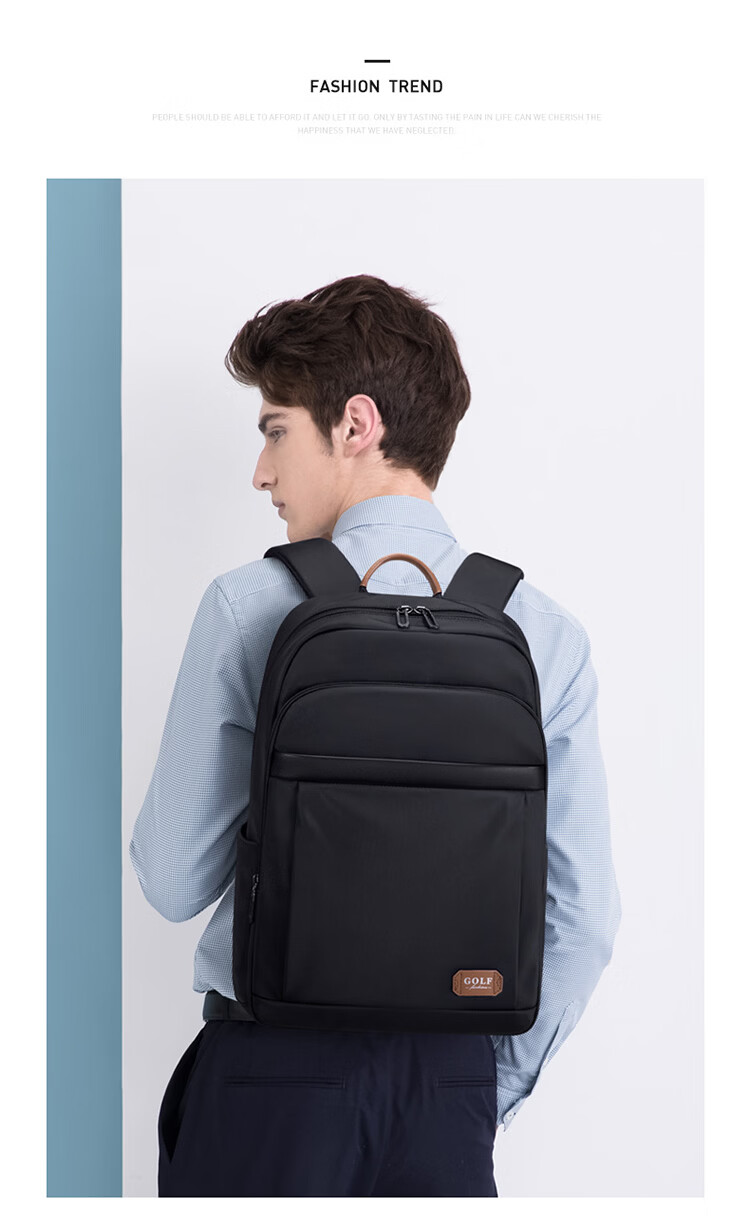 GOLF Laptop Backpack for Men, 15.6/16 Inch Notebook Bag, Contrasting Color Handheld Business Travel Schoolbag 22