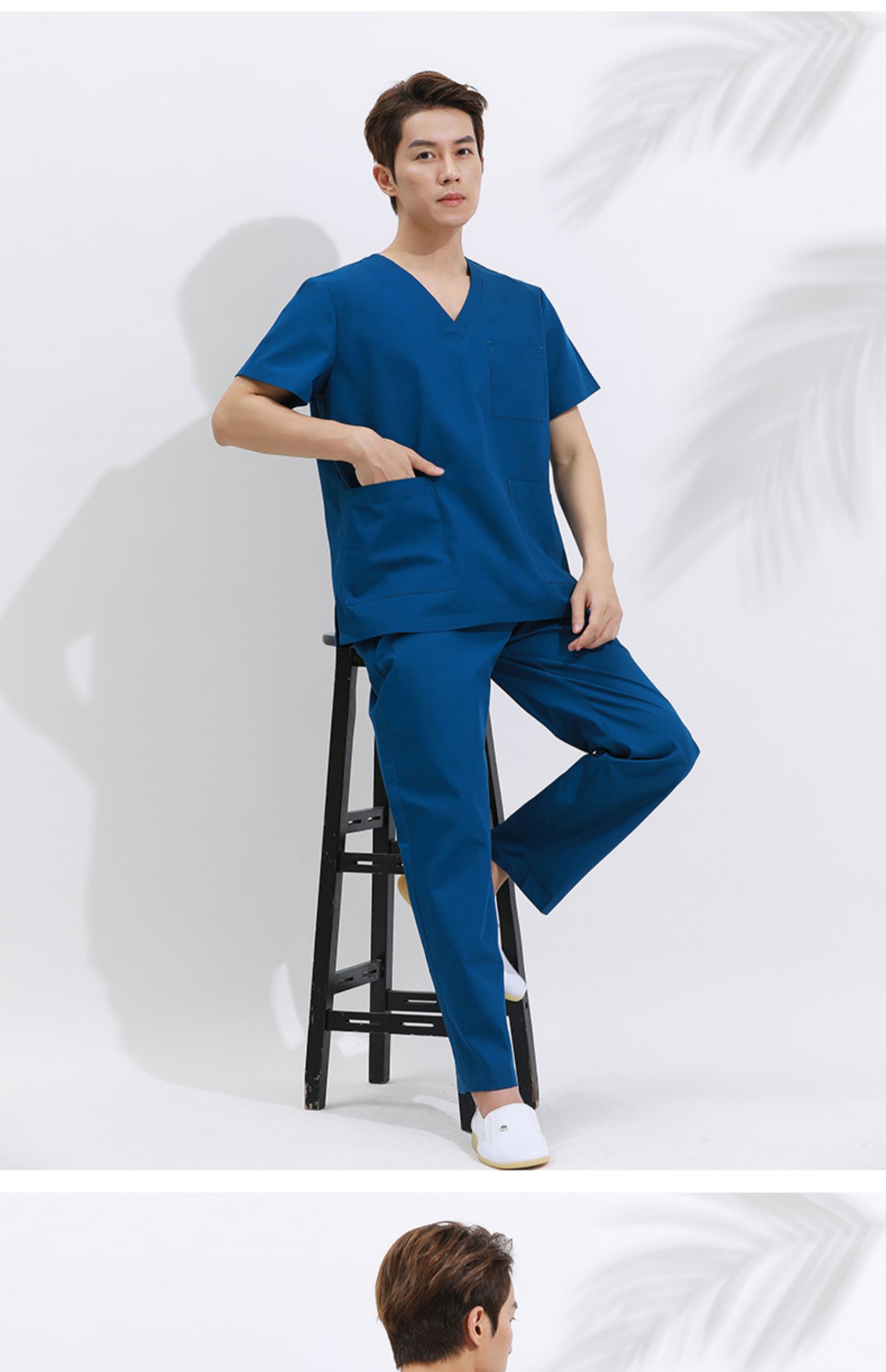 洗手衣手术室薄款纯棉夏季短袖刷手长袖男医生隔离牙科口腔工作服牙科