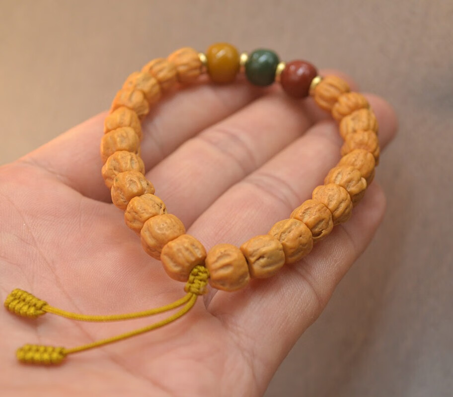 轩野百香籽单圈手串藏式手链高密深坑柏香籽佛珠男女情侣文玩饰品礼物