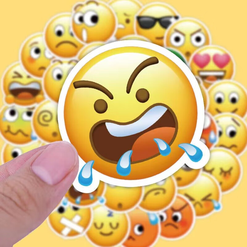 笑脸emoji表情贴纸行李箱汽车装饰防水贴画 99张蜡笔小新表情包 图片