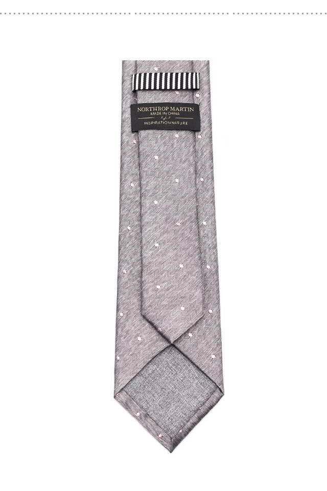 NORTHROP MARTIN High-End Silk Tie for Men, Formal Business Hand-Tied Groom Wedding Gift Box, Gray Elegant Style 6