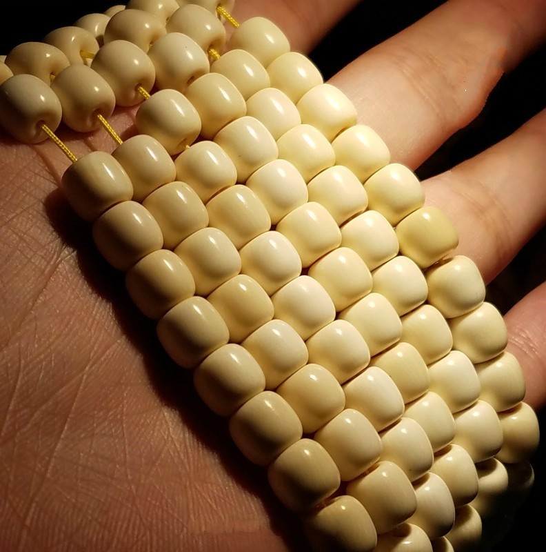顶妃和顺斋猛犸象牙老型珠子桶珠算盘珠天然满纹果冻手工打磨98图片色