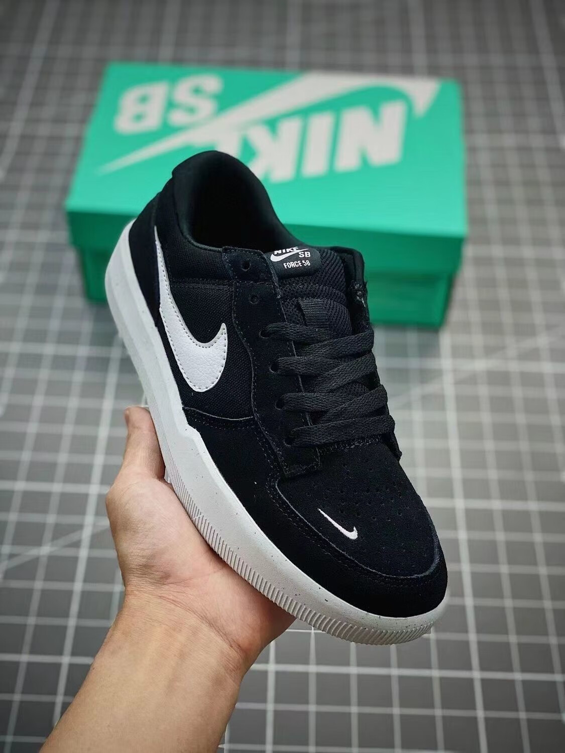 捡漏耐克nike sbforce58白蓝黑男鞋女鞋情侣板鞋低帮运动滑板鞋 白蓝