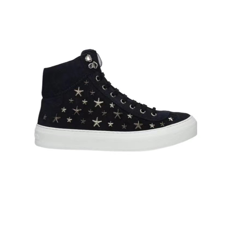 jimmy choo 吉米周/周仰杰 奢侈品男鞋 男士深蓝色高邦侧面星形装饰