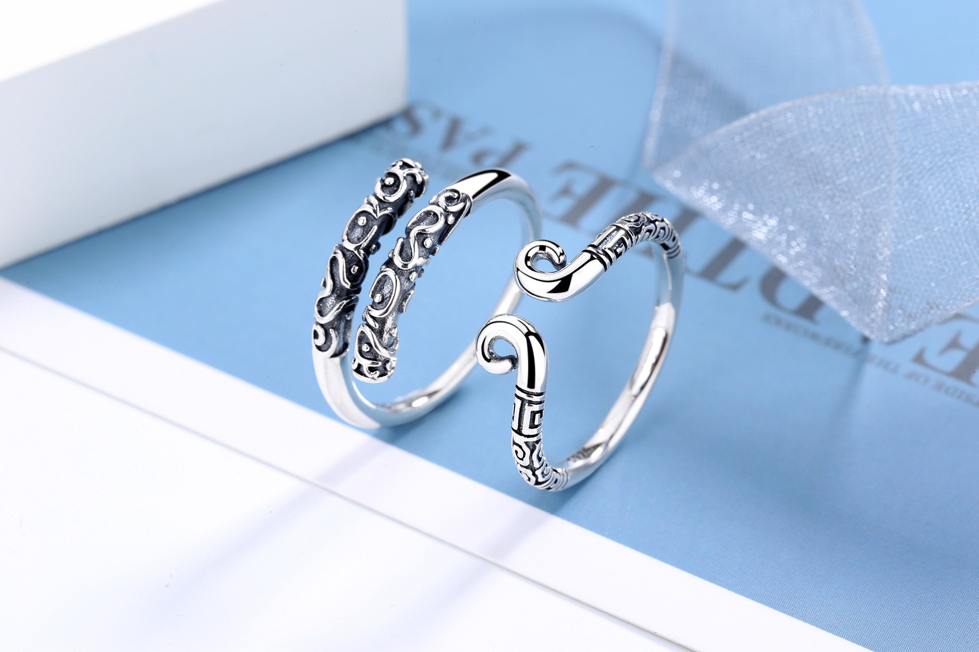 金箍戒指 银紧箍咒戒指男士女情侣对戒时尚尾戒个性潮sn8138 s925银