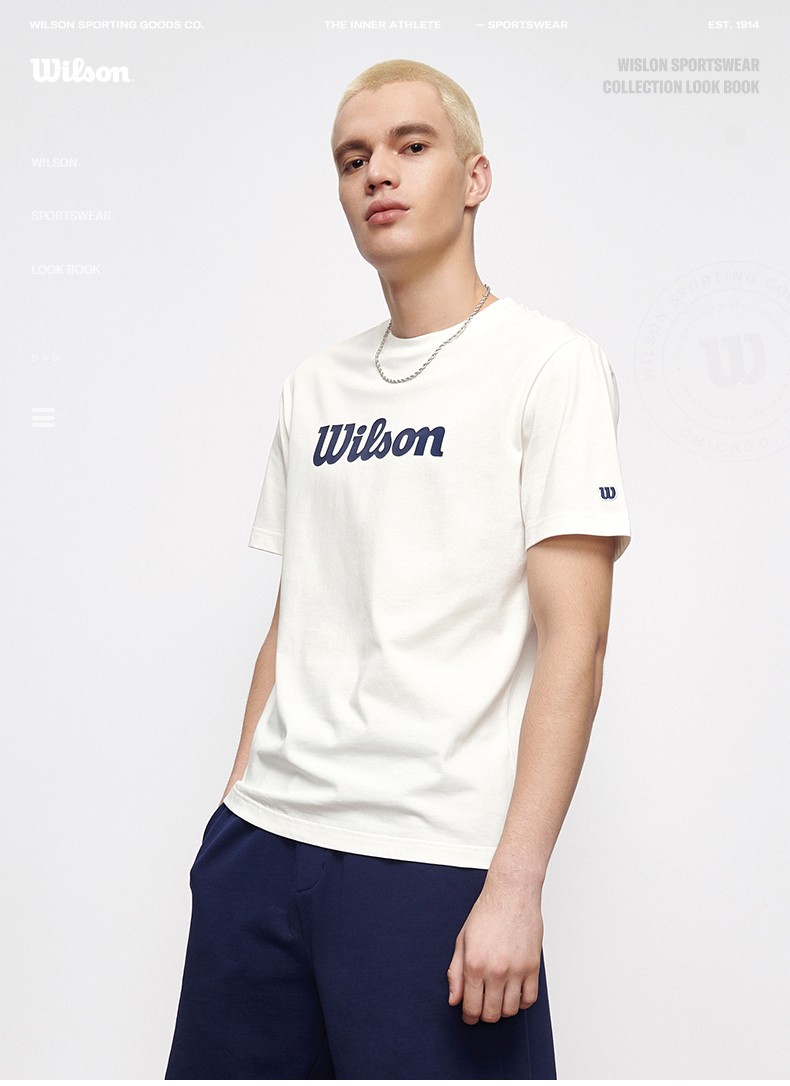 威尔胜(wilson) 官方男女同款情侣网球圆领运动短袖t恤夏季针织swing