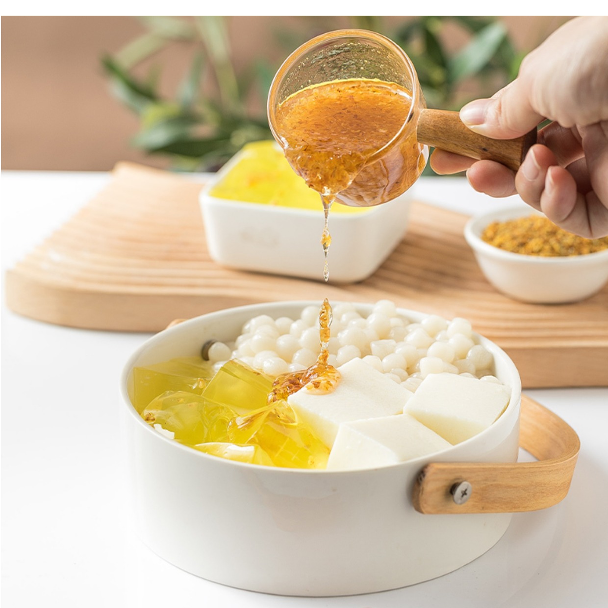 小料原料蜜桃葡萄椰子冻即食免煮水晶果白凉粉 桂花味冻冻500g【图片