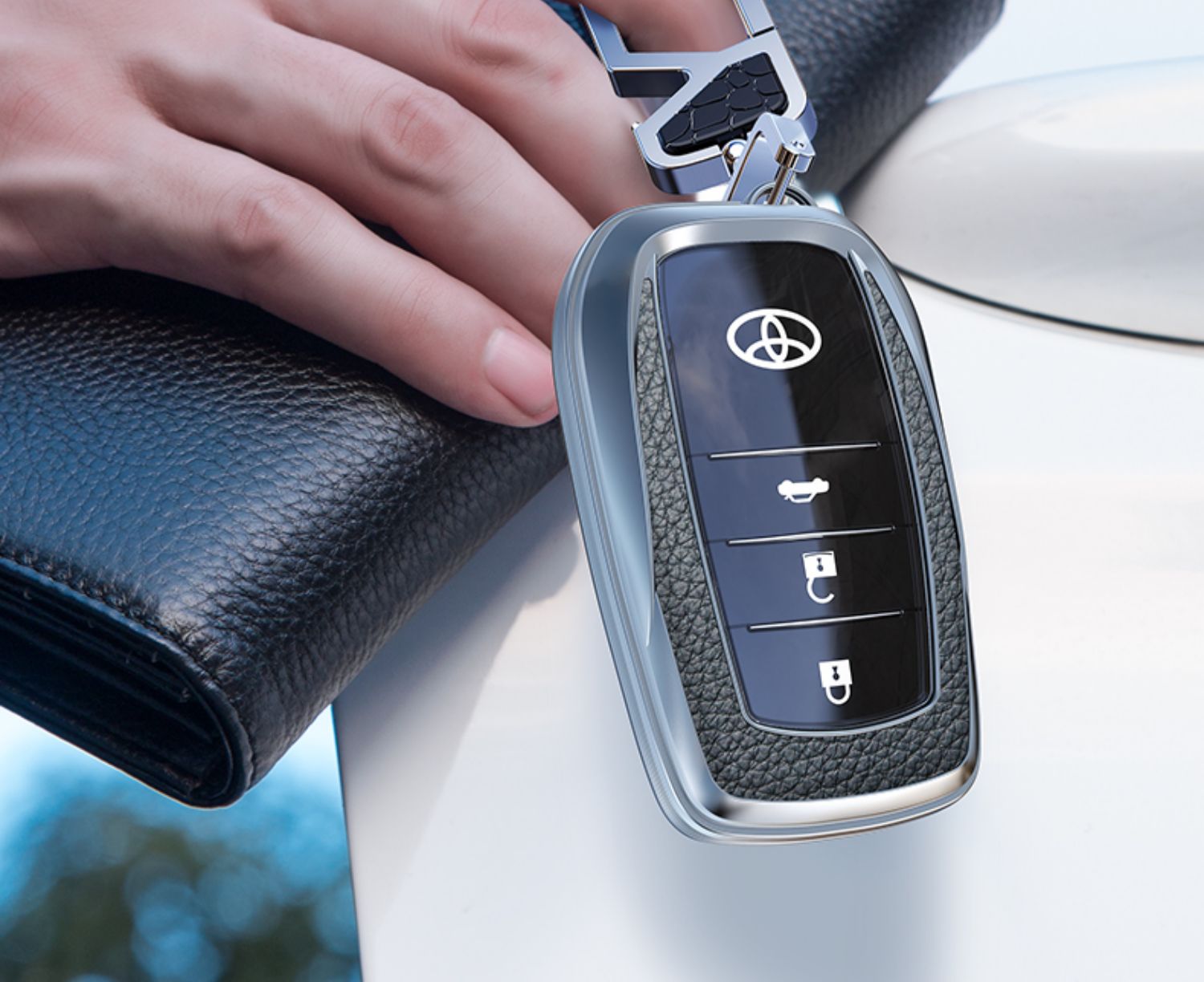 适用丰田汉兰达钥匙套高档真皮卡罗拉双擎雷凌壳2022款赛那荣放埃尔法