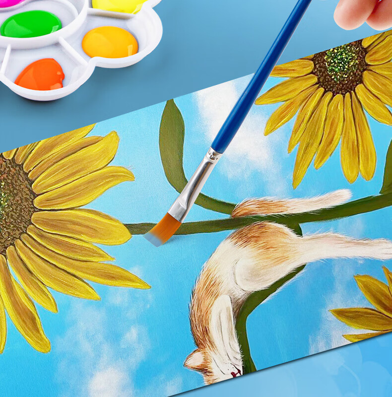 梅派 水彩画颜料儿童涂色diy无毒幼儿园可水洗水粉涂鸦画填色彩绘卡