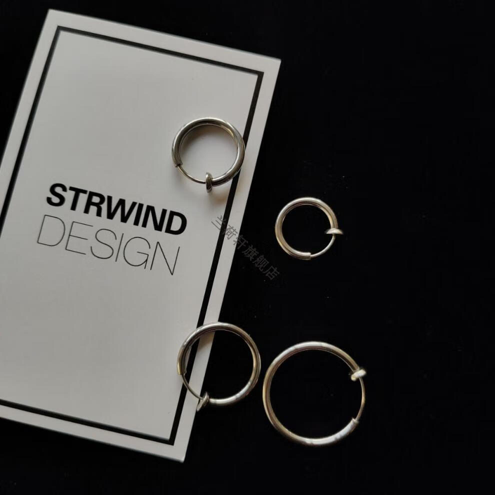 耳夹无耳洞生耳骨夹潮士耳钉酷暗黑系耳环耳圈无洞无孔耳饰 黑色一对