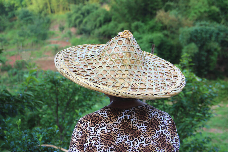 手工斗笠帽子竹编遮阳帽防雨防晒草帽装饰男女舞蹈演出道具老式帽