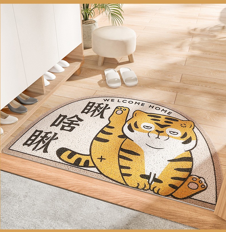 地垫虎年家用进门脚垫出入平安门垫入户门丝圈大门口红色垫子 瞅啥瞅