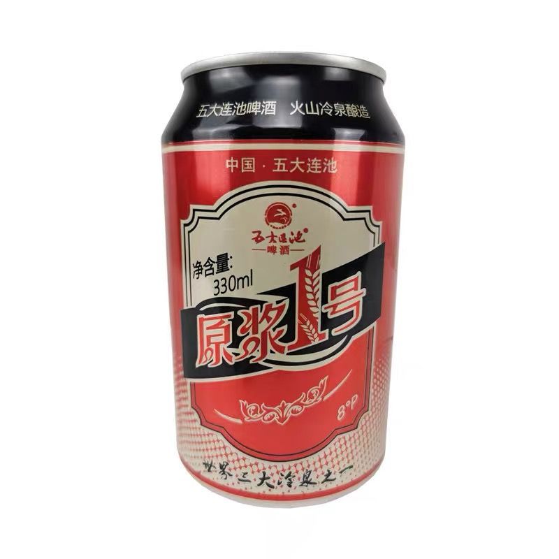 五大连池啤酒原浆一号1号火山冷泉酿造啤酒矿泉啤酒500ml12听整箱装
