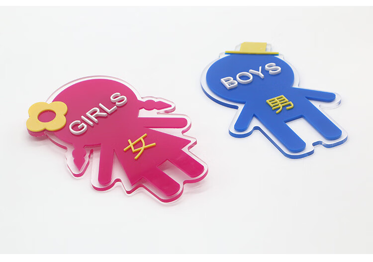 卫生间门牌创意洗手间卡通幼儿园男女厕所标牌卫生间指示牌标识贴