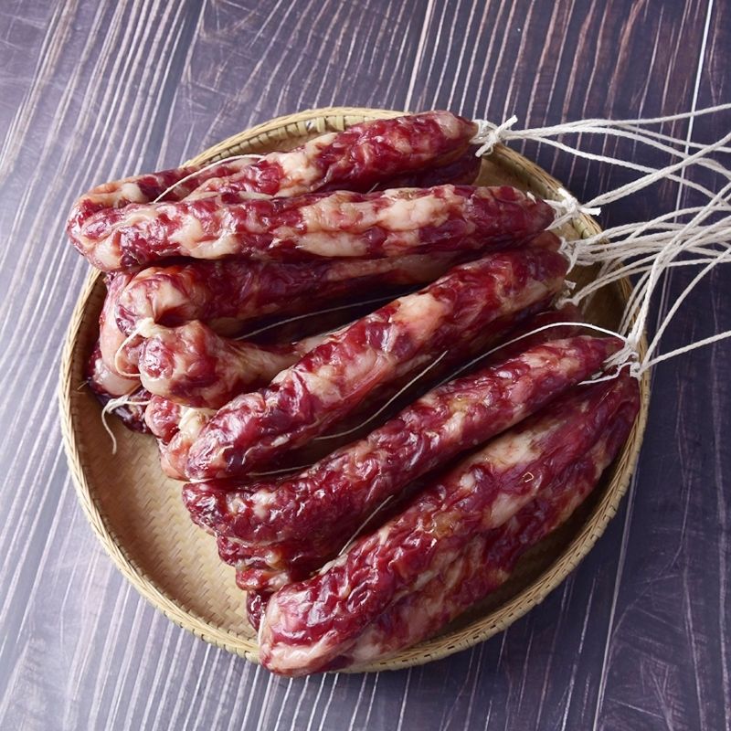 江西香肠赣南特产500克风干手工制腊肠农家土肠日晒咸香腊味1斤纯肉