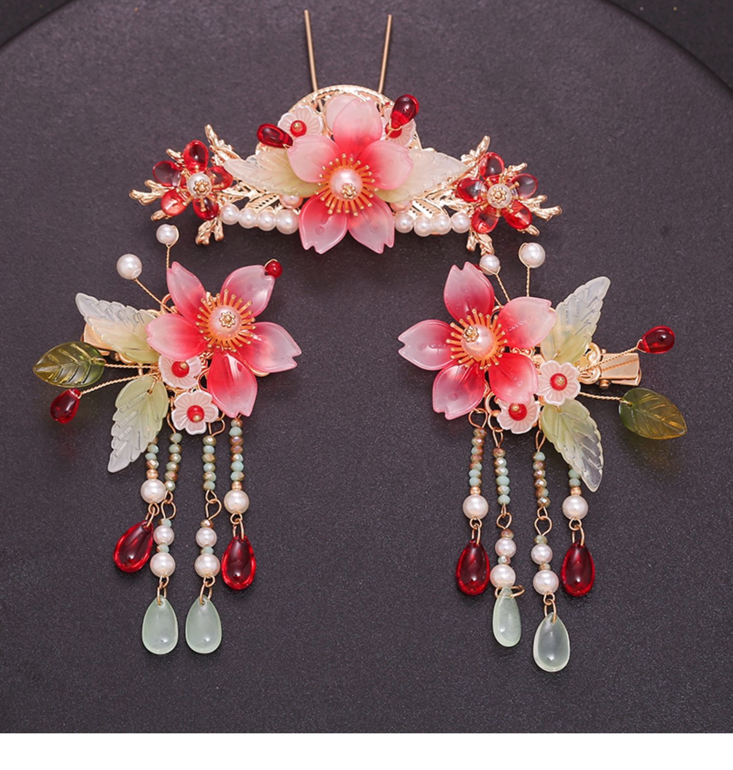 汉服发簪子古装边夹头饰套装古风发饰步摇流苏发钗仙气发夹配11