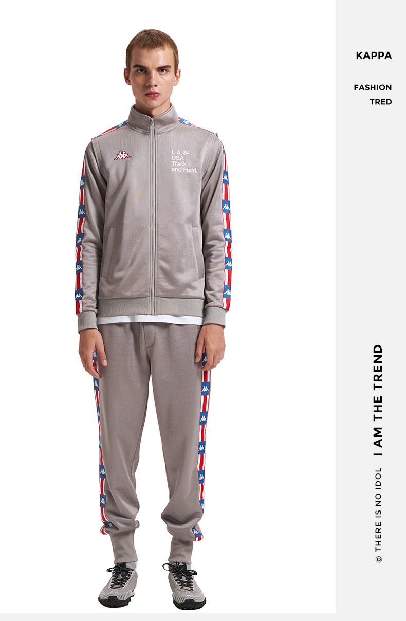 卡帕kappaazzurro系列串标运动裤情侣男女休闲小脚卫裤2021新款秋金属