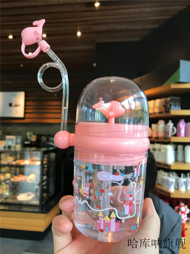 鲸鱼喷水杯抖音同款2022新款杯子女生喷泉网红宝宝吸管式可爱的会吸水