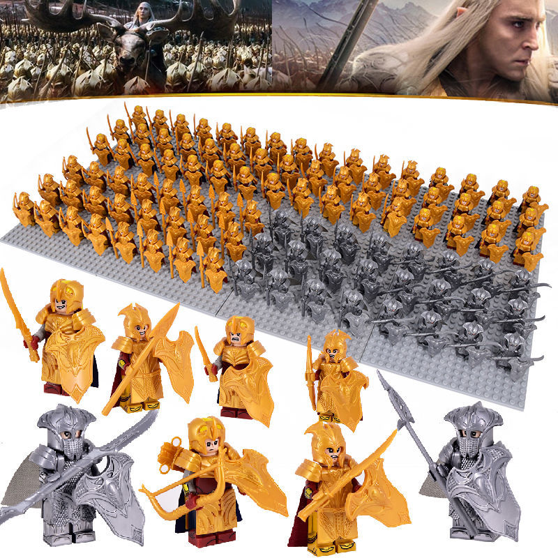 中古士兵魔戒指环王秘银密林精灵守卫战士拼装小人偶仔玩具生日礼物