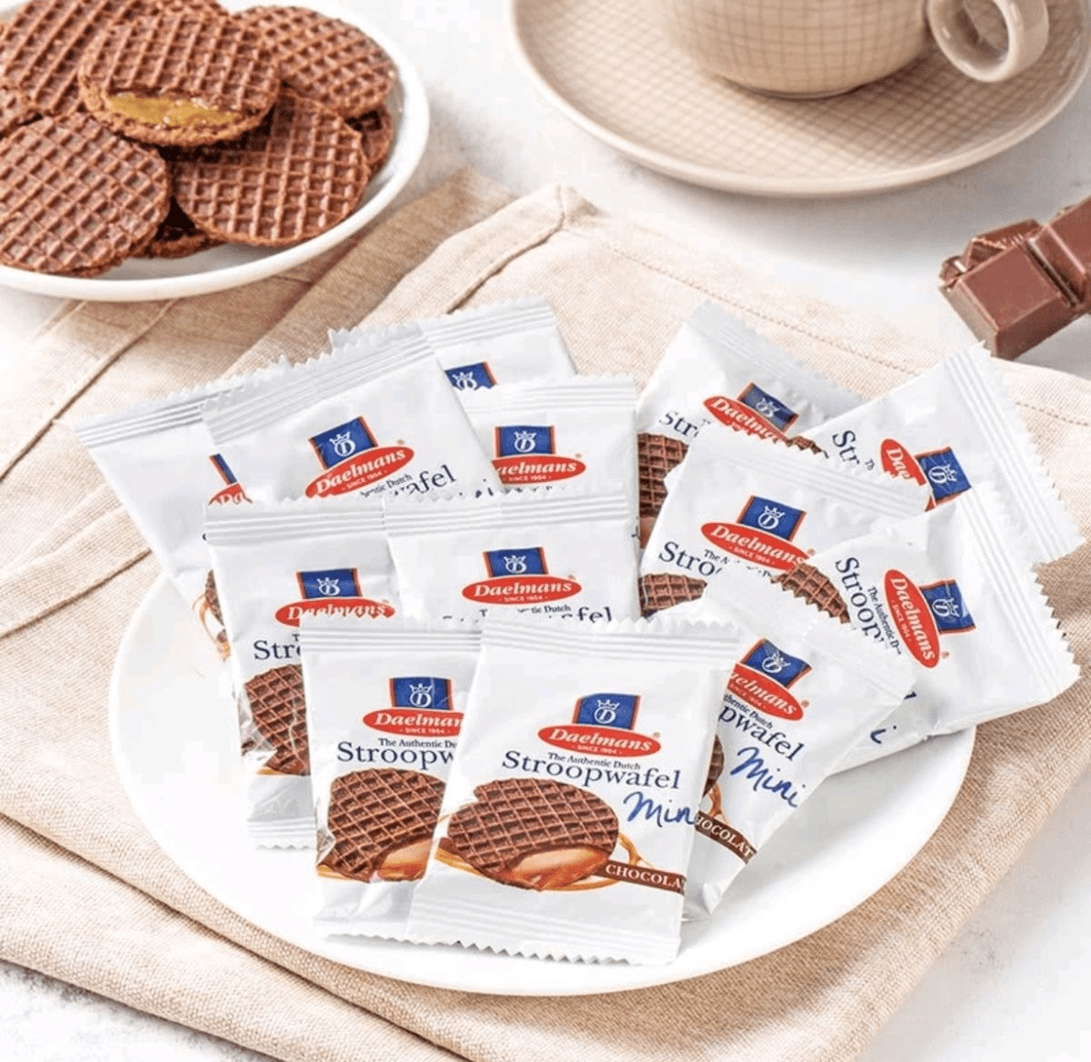 【官方旗舰】daelmans华夫饼干 山姆荷兰进口迷你巧克力味夹心华夫