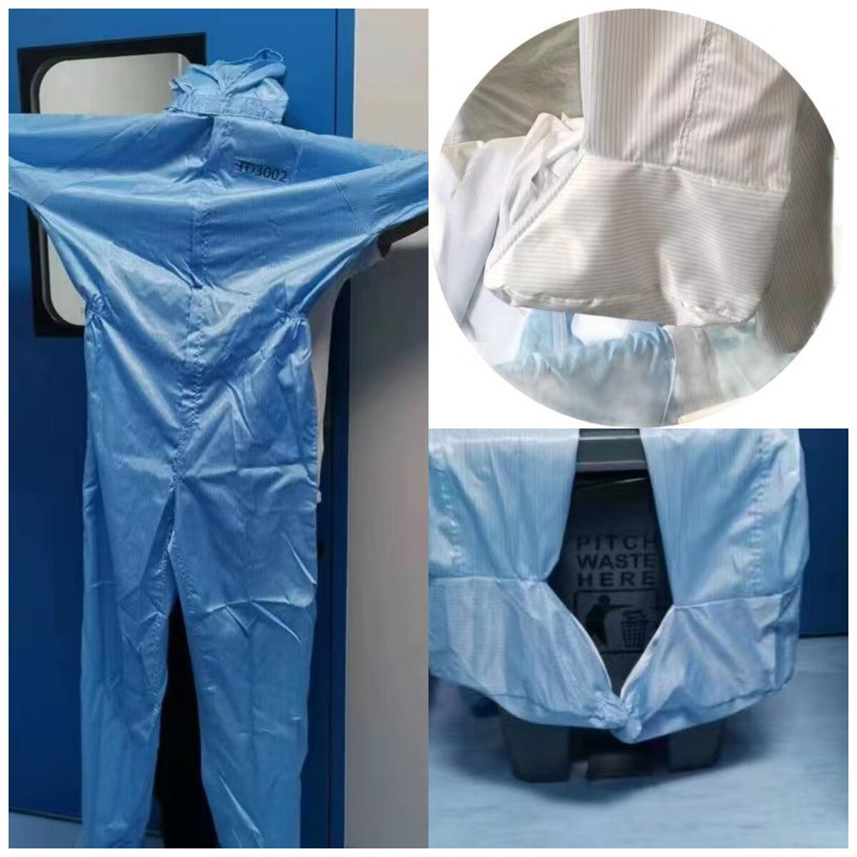 无尘衣连体工作服男女连脚洁净服连体工作服全身医沙疗服无尘服定制款