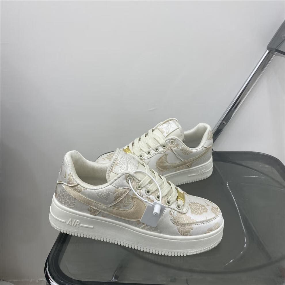 【特价捡漏】af1空军一号白丝绸花卉低帮休闲板鞋ins新春季男女同款