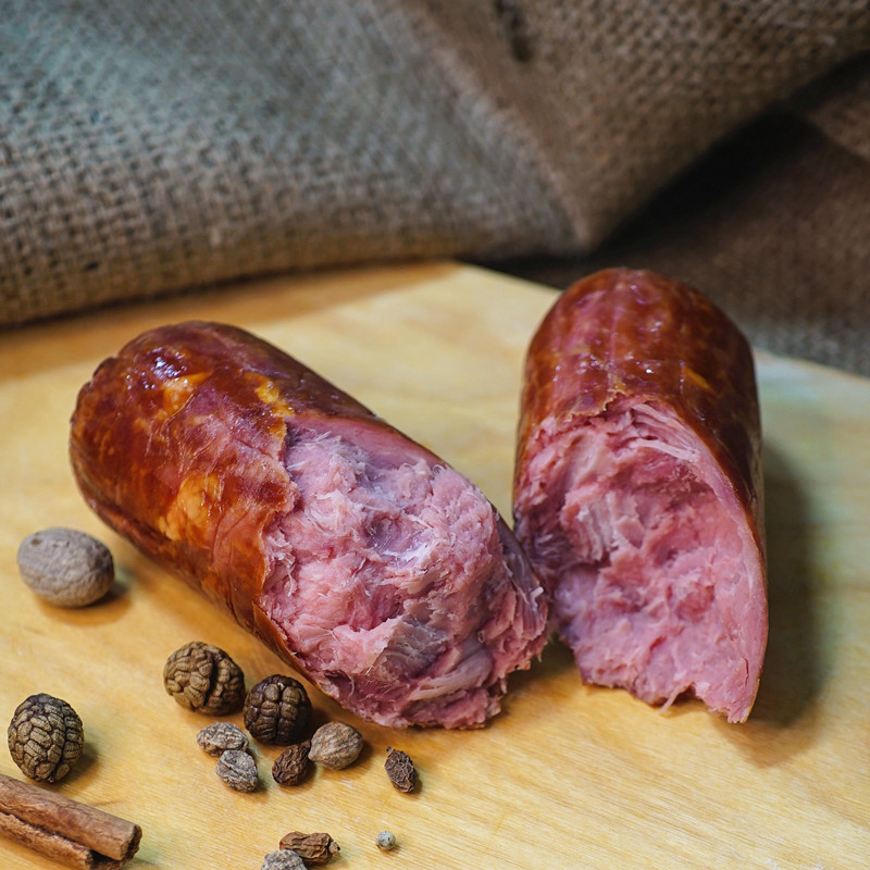 俄罗斯风味熏火腿牛肉火腿黑椒原味猪肉肠纯肉即食大400g熏火腿原味
