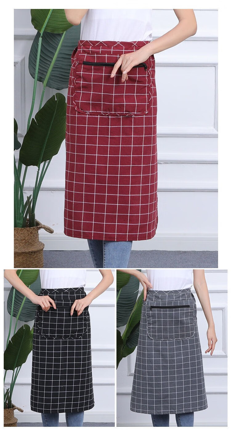 玖维娅jiuvia夏季薄款纯棉围裙半身围腰女厨房家用洋气可爱防污上班