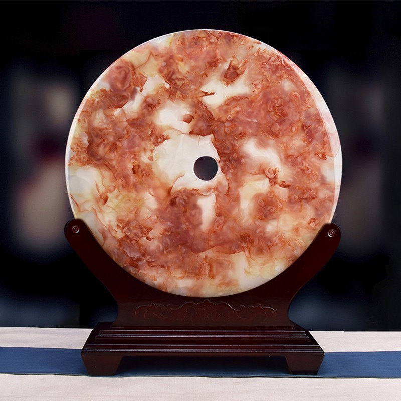 星星点灯大红花冰玉平安扣摆件客厅玄关电视柜乔迁新居送礼装饰品 q28