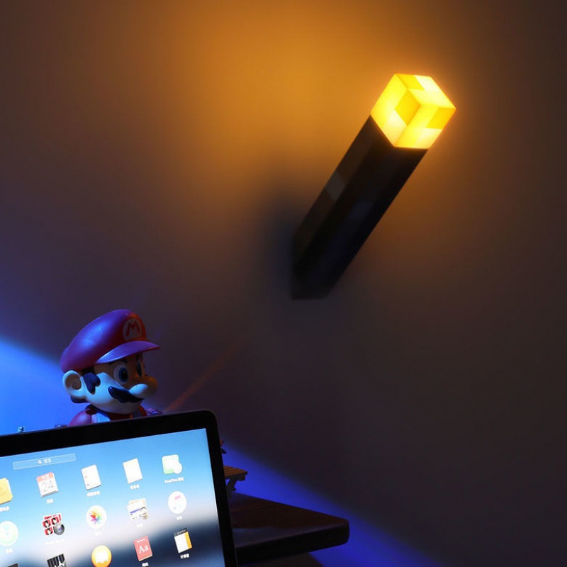 我的世界元素灯充电小夜灯游戏周边儿童玩具火把火炬矿灯矿石灯泡沫剑