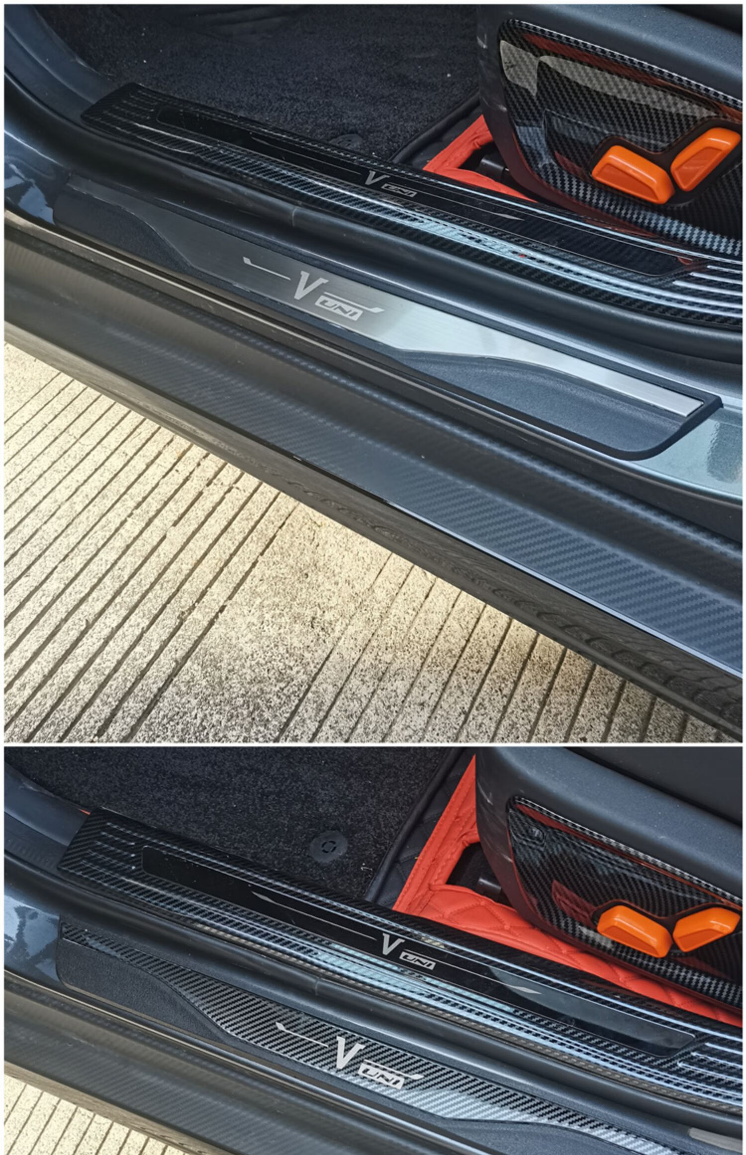 条改装专用车门保护条防踩条 univ超薄迎宾条4片装【银钛款】【图片