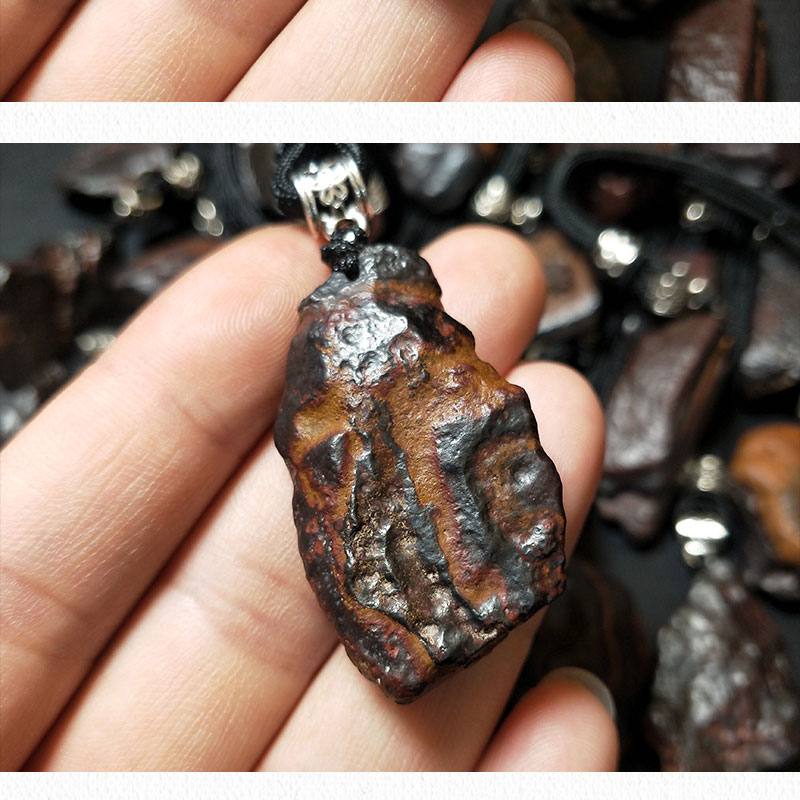 60轻奢高档彩陨原石吊坠瑞典m陨铁吊坠天铁佩戴装饰尊首周年礼物