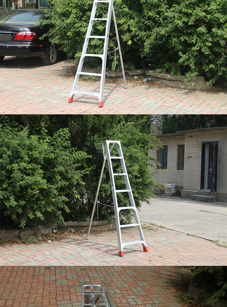 大连创铭园林三角梯铝合金梯子采摘登高梯人字梯折叠梯单侧工程梯 梯