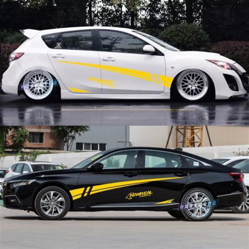 适用于汽车贴纸通用整车身贴花全车贴个性改装腰线拉花划痕贴车门装饰