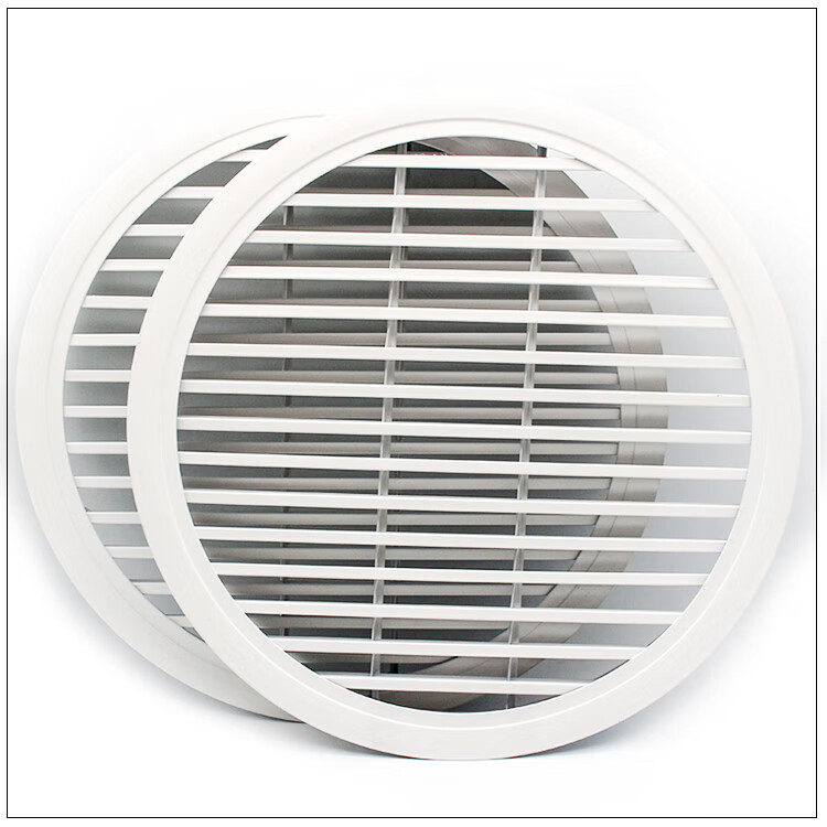 外墙圆形防雨百叶风口定制200铝合金圆形百叶窗出风口回风排风口 白色
