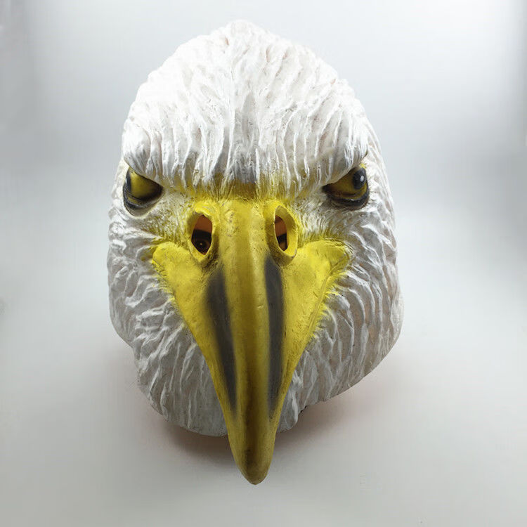 白老鹰面具头套cos动物头套老鹰抓小鸡幼儿园表演抖音直播道具白老鹰