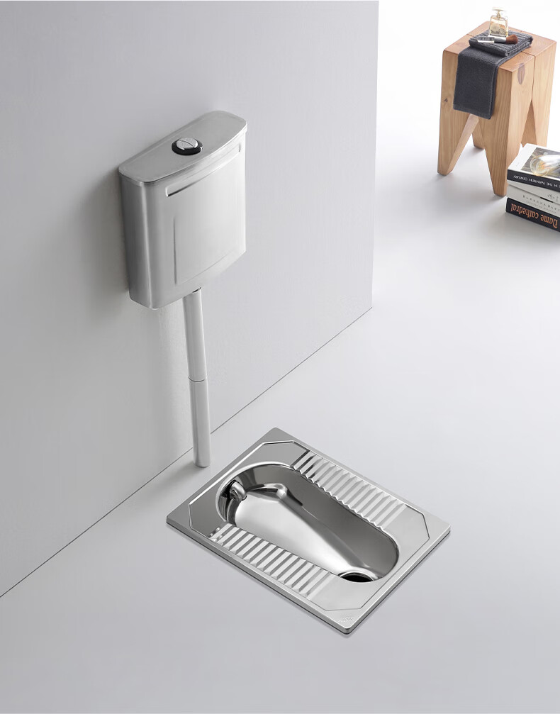 前冲水不锈钢蹲便器蹲坑式大便池酒吧公共场所厕所蹲厕便器 (单蹲便器