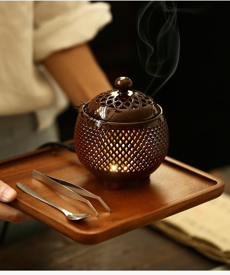 电子香炉插电熏香炉家用小夜灯定时调温檀香炉沉香炉香薰炉 【星月小